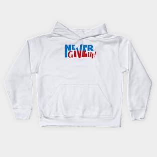 Never give up vector motivational quote. Hand written lettering Kids Hoodie